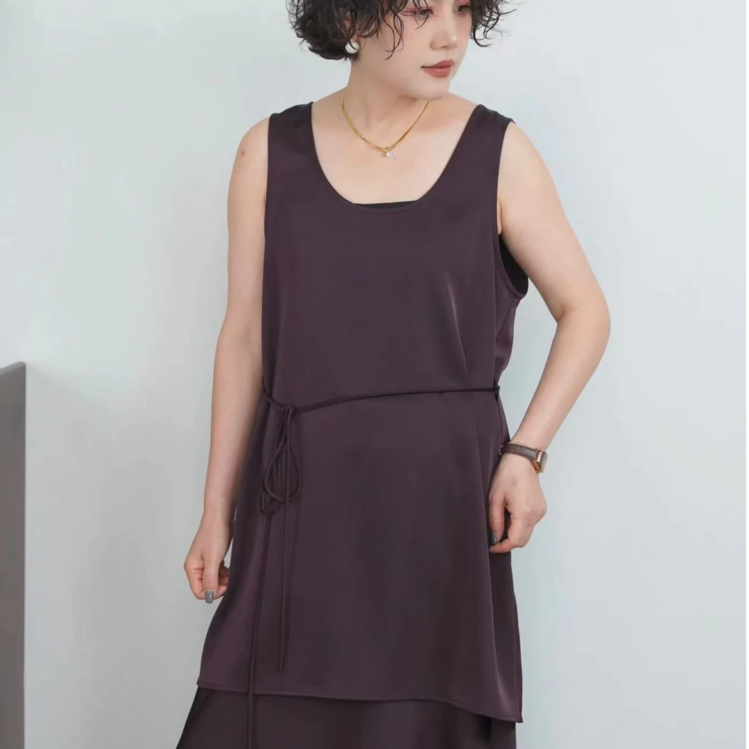 【0500】醋酸轻奢光泽感！高端百搭外穿无袖背心