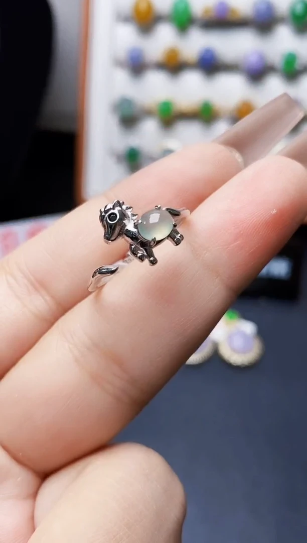 银S925镶嵌戒指翡翠3218