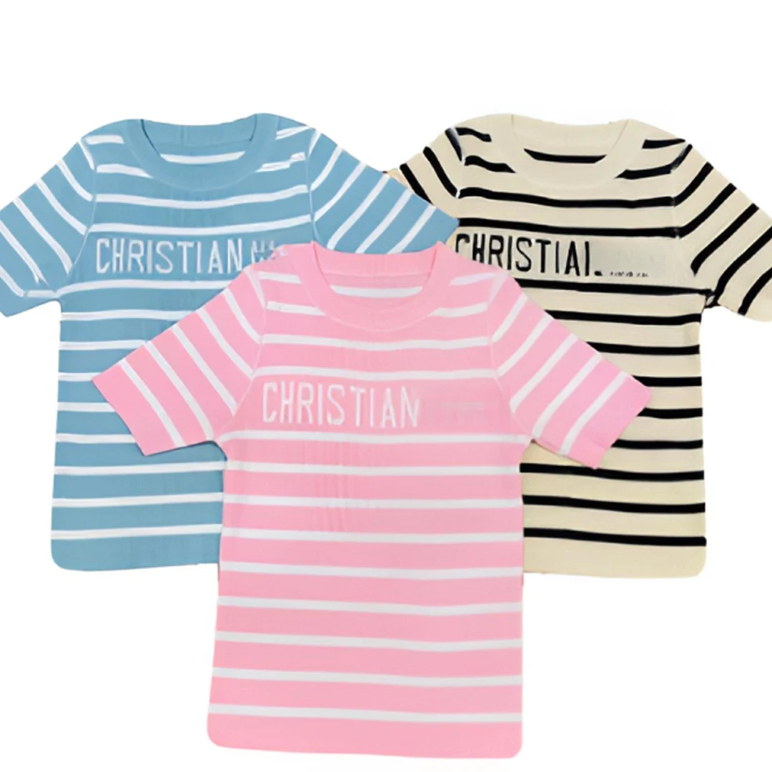 2025ff女士短袖休闲春夏潮牌设计师款潮牌毛针织女装#6278