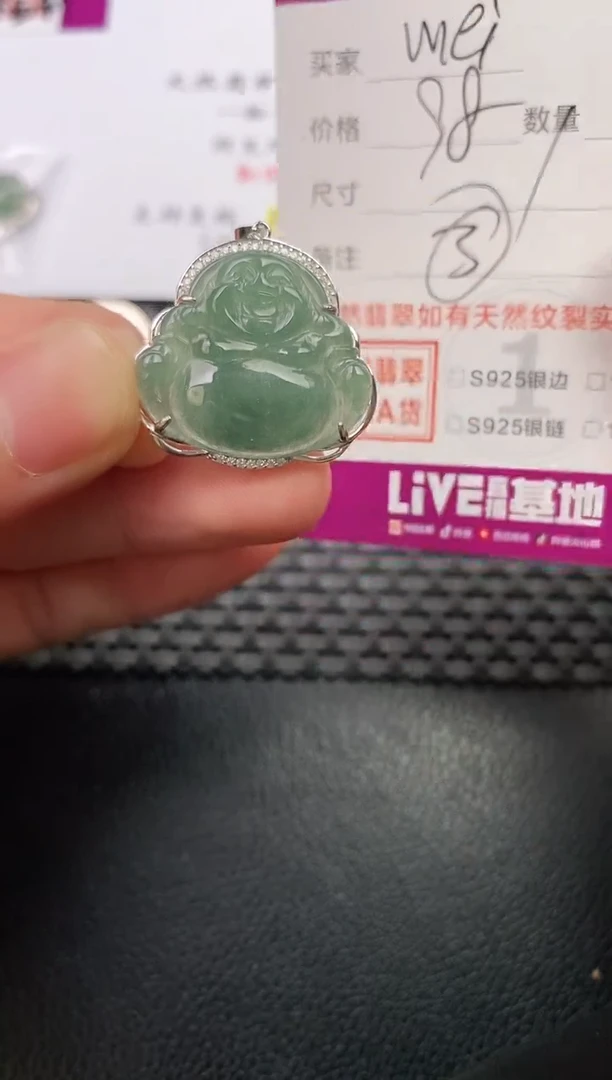 翡翠银S925镶嵌颈饰·