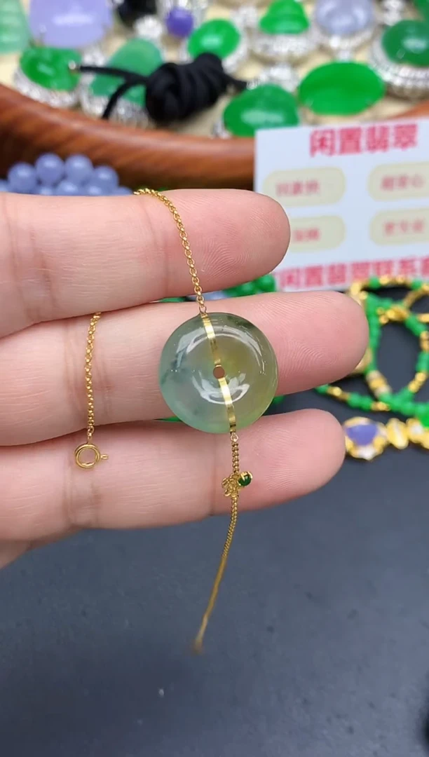 18K金镶嵌手链翡翠332-中国好珍宝