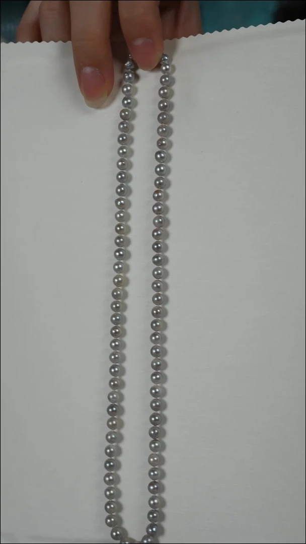 项链银S925镶嵌海水珍珠AK真多麻5-5.5mm