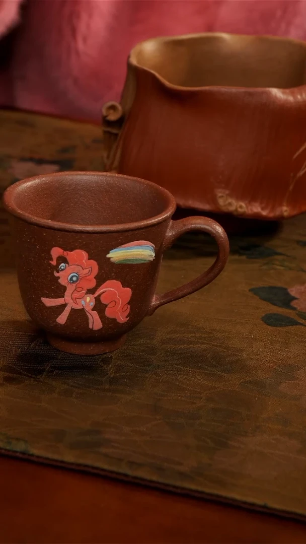 茶壶紫砂小马宝莉手把杯