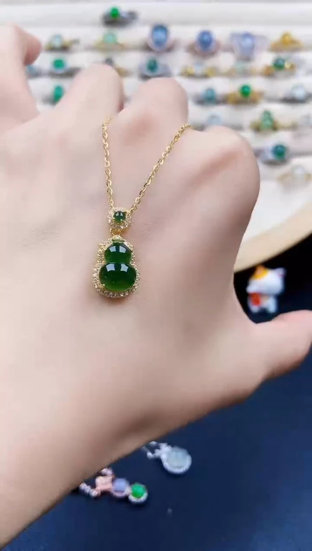 翡翠银S925镶嵌颈饰21