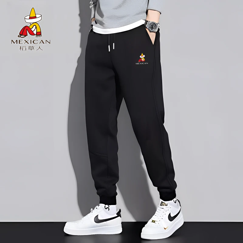 稻草人运动裤男长裤春秋冬跑步健身裤透气宽松束脚裤男针织卫裤