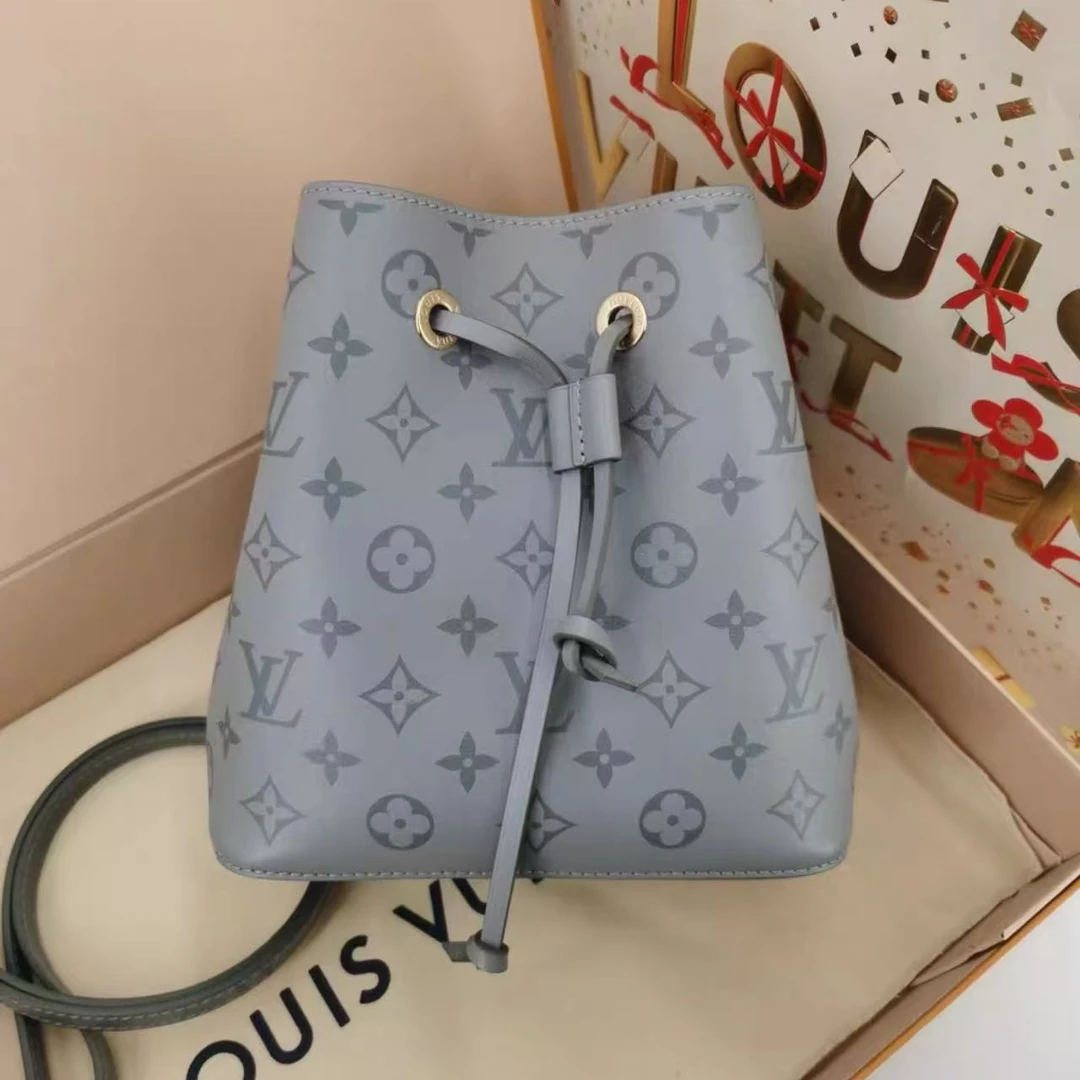 99新 LouisVuitton/路易威登 全皮 鲨鱼灰 noe 小水桶 /12837406