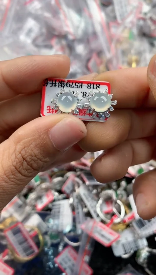 银S925镶嵌戒指翡翠3333----8