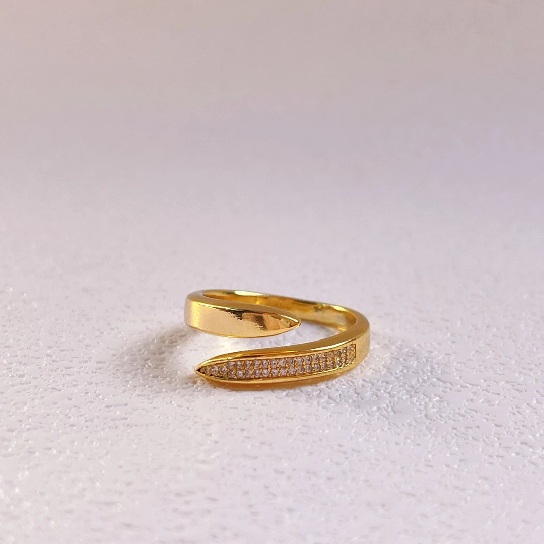 合金合成锆石戒指 V金版本 轻奢高级感百搭戒指饰品 多款式可选