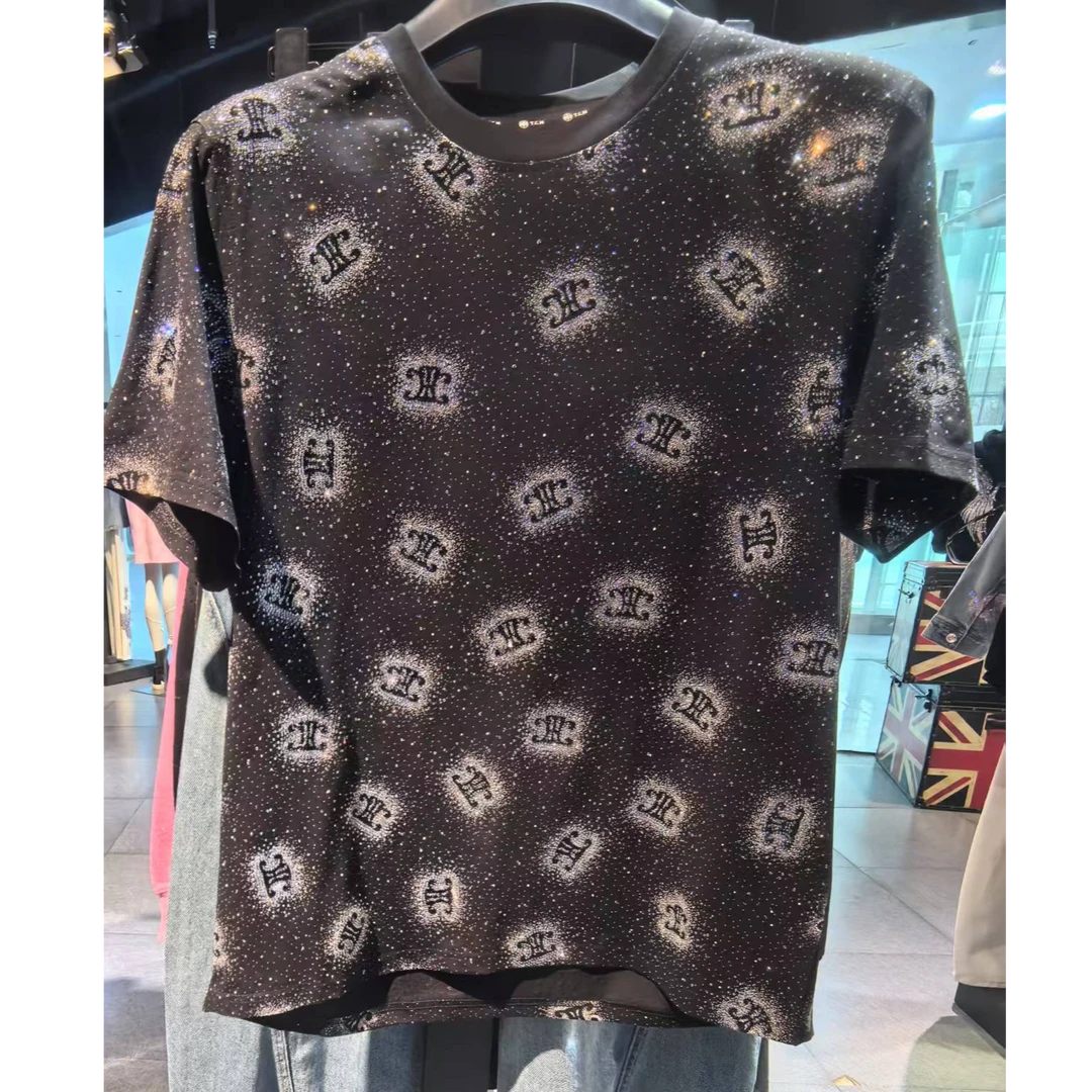 TCH潮牌25春夏新款烫钻工艺百搭短袖T恤T75B106038