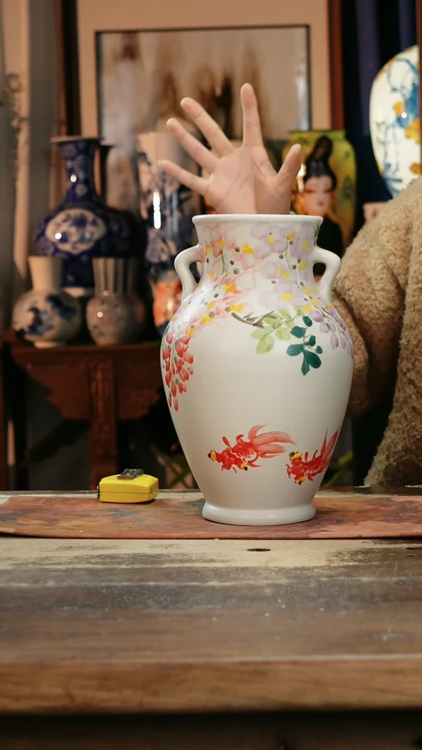 【闪购商品】瓷片景德镇纯手工釉下彩精品花瓶