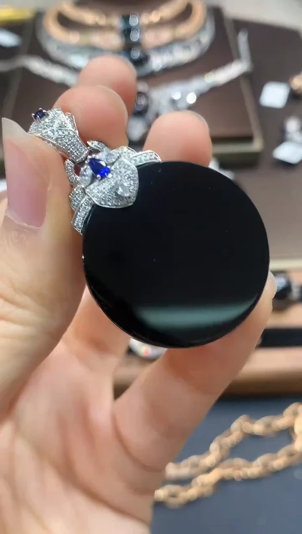 吊坠(不含链)18K金镶嵌翡翠寜C125