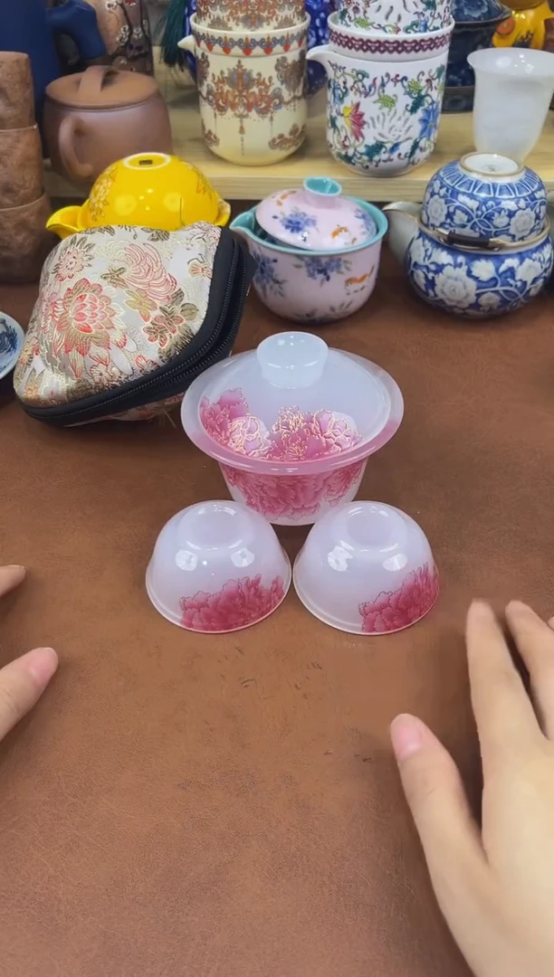 陶瓷茶具摆件旅行套组