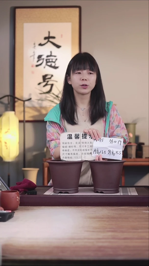 紫砂花盆紫泥圆斗笠一对无托