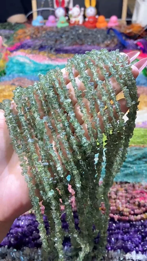 水晶珠宝半成品未镶嵌绿磷灰