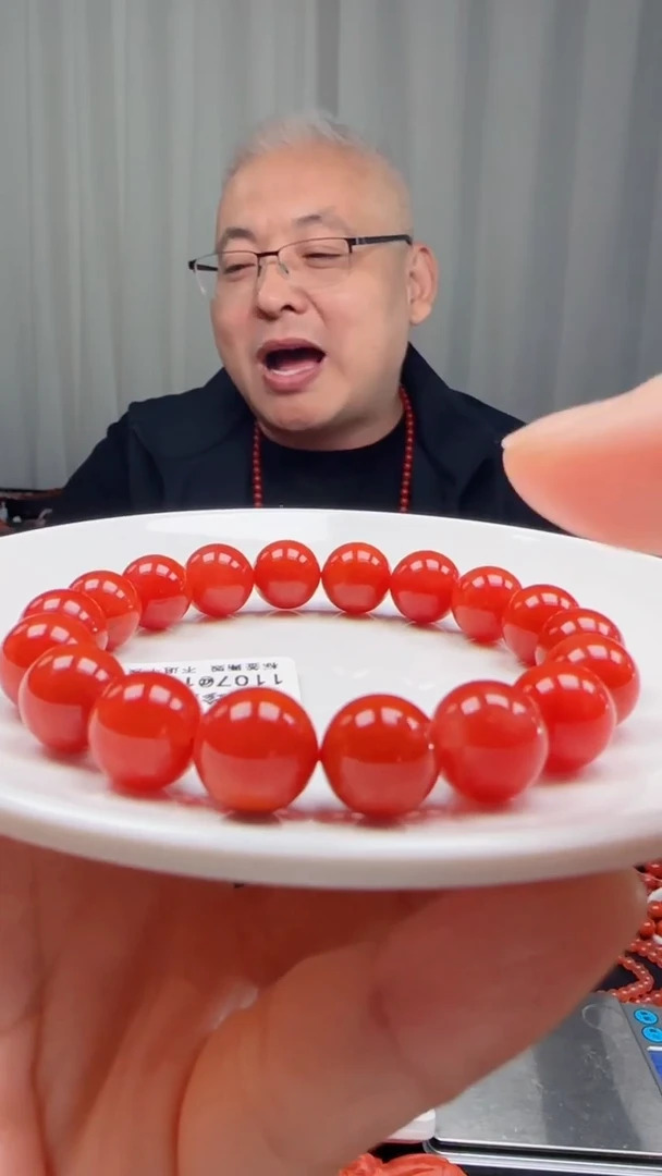 未镶嵌多样性发一件南红玛瑙【高货】柿锦红11mm保山圆珠单圈