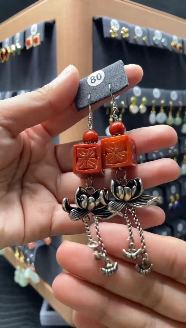 【闪购商品】翡翠耳饰银S925镶嵌0080