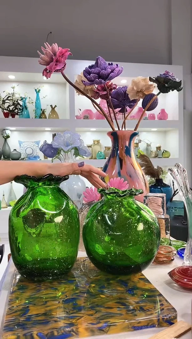 可***?慕忆家手作琉璃花瓶一对