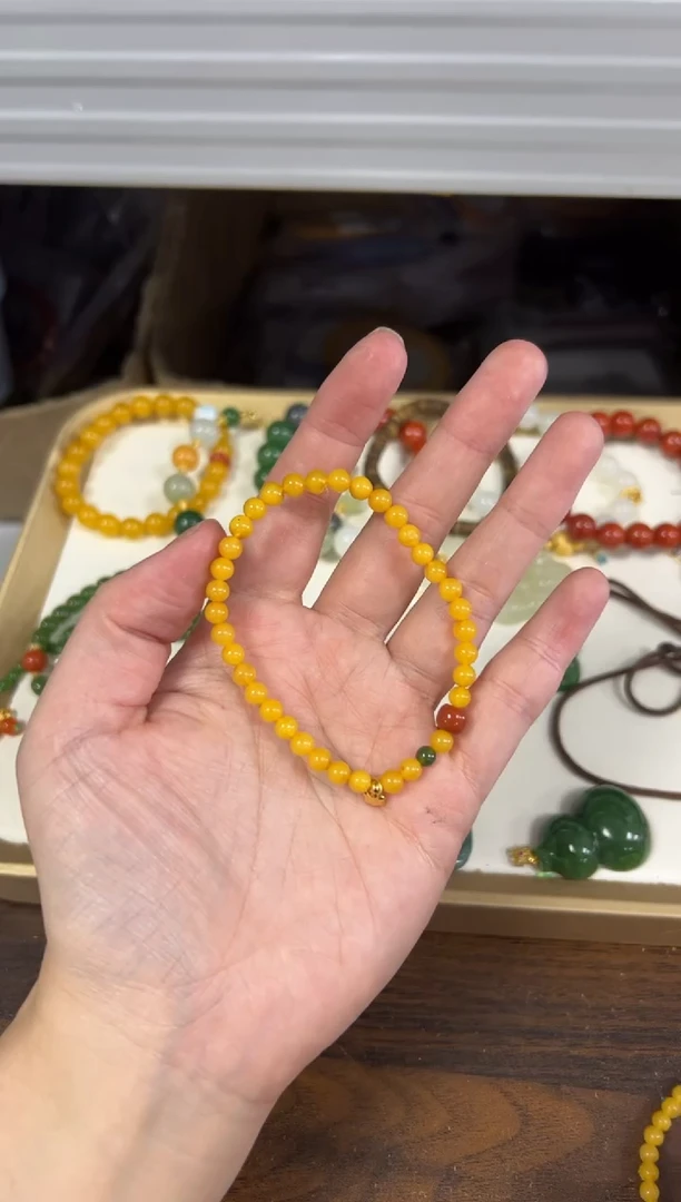 手链蜜蜡未镶嵌孤品小蜜珠蜜蜡设计款手链[2714]