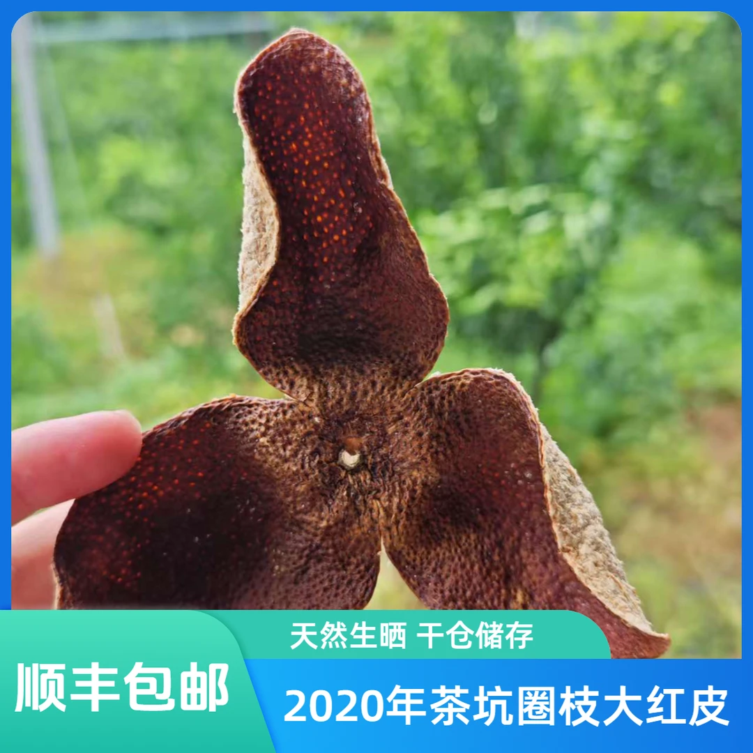 2020年新会茶坑产区圈枝大红皮陈皮整片油包满天星顺丰包邮
