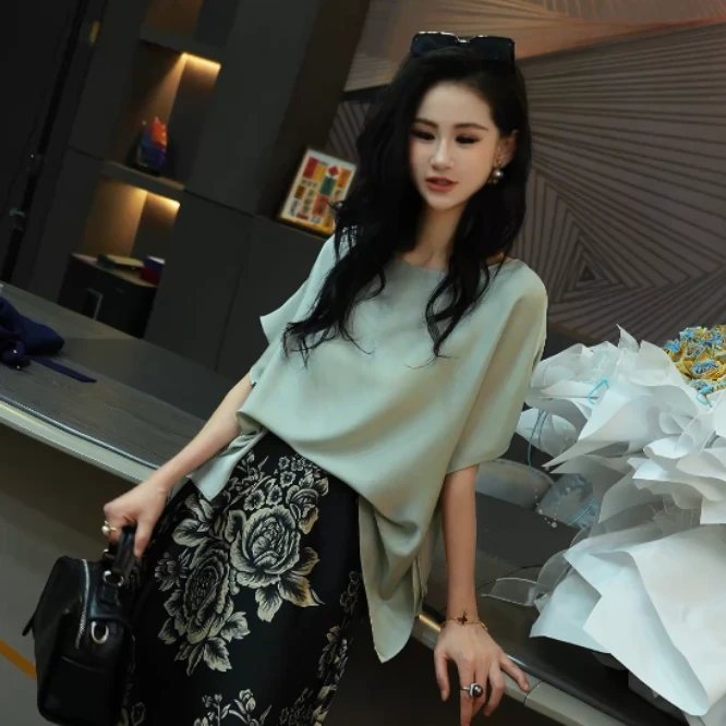 【若华】上衣精品纯色时尚清爽透气百搭短袖BS2431女款58cm40g