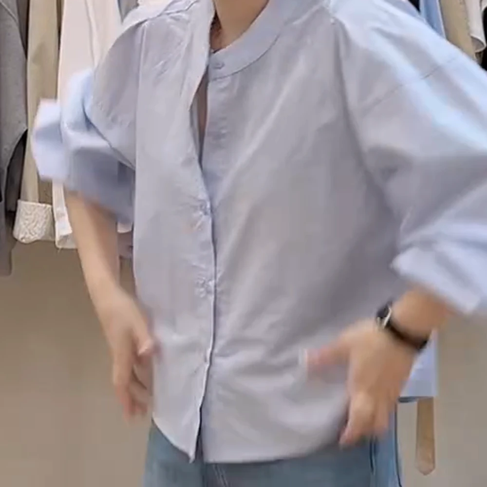 韩系圆领光版衬衫+吊带背心两件套百搭2025春季新款两件套