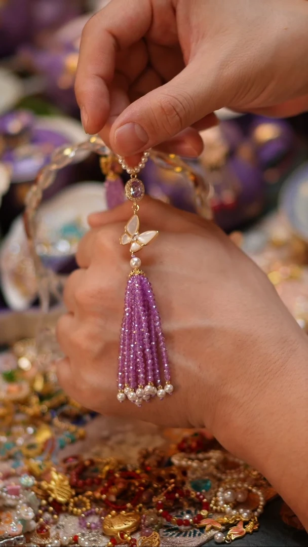 【闪购商品】摆件紫色流苏紫色流苏