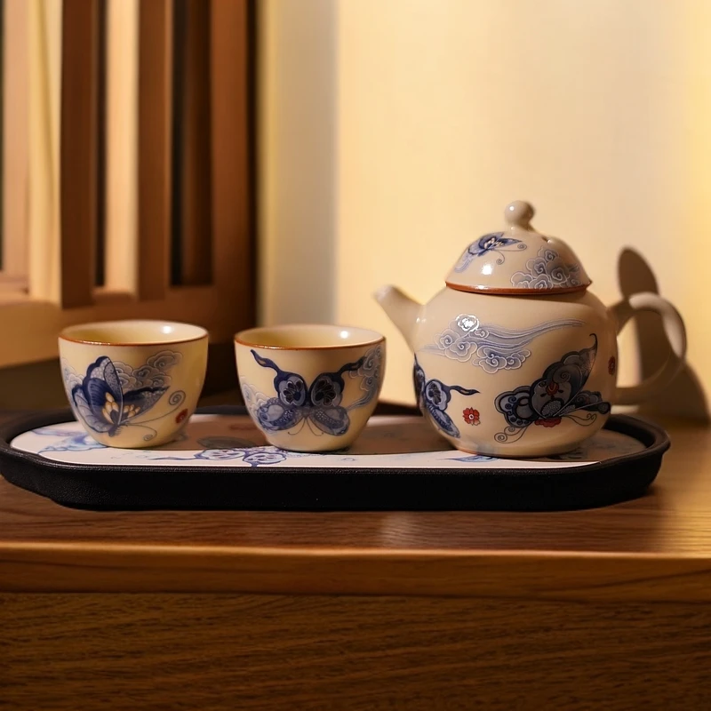 高档西施壶家用复古功夫茶具套装泡茶壶可养开片带茶盘038