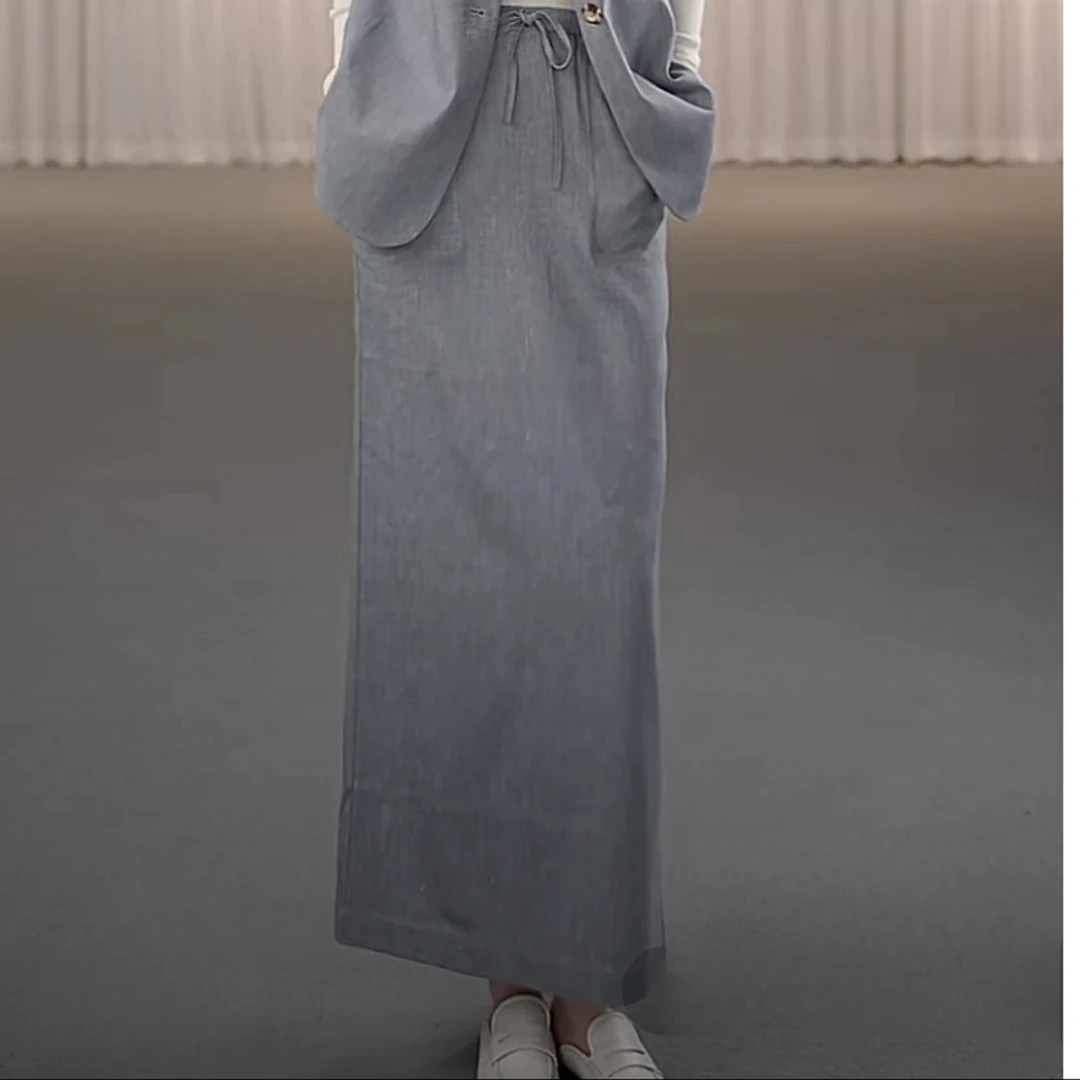 AMASS/阿玛施春夏时尚复古气质休闲纯色复古纯色夏季短裙