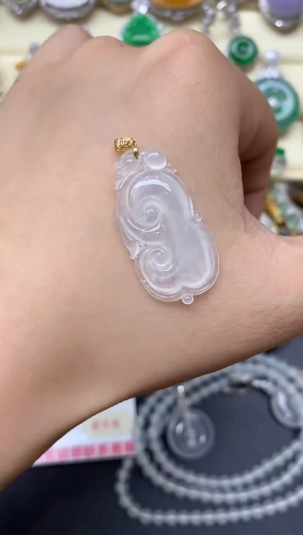 颈饰18K金镶嵌翡翠170-中国好珍宝