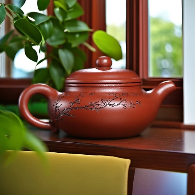 宜兴原矿经典壶大红袍全手工紫砂壶咏梅仿古茶壶功夫茶具高档礼品