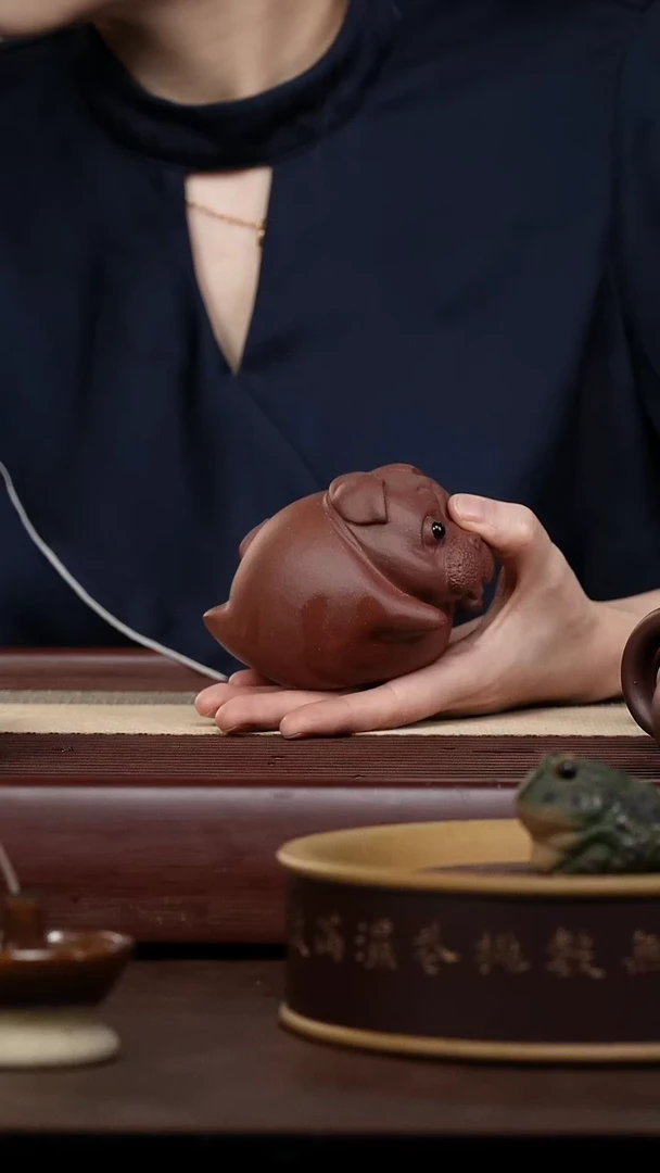 茶壶紫砂晓*狗狗茶宠摆件紫砂