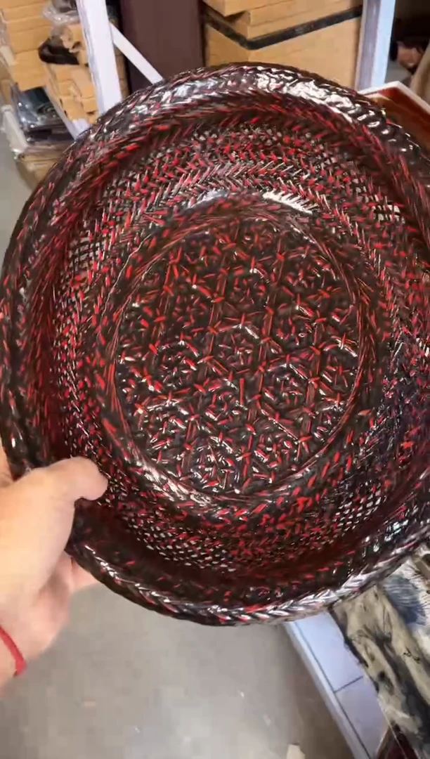 【闪购商品】尺寸32*27*8cm 椭圆形竹编收纳盘