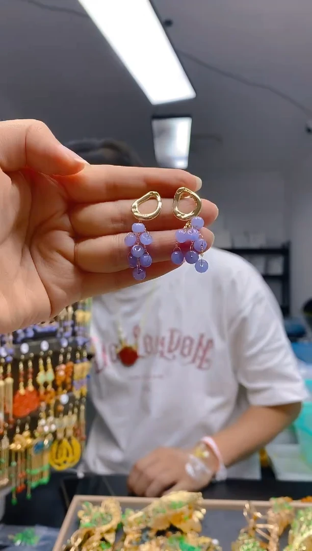 翡翠合金耳饰0240翡翠耳钉