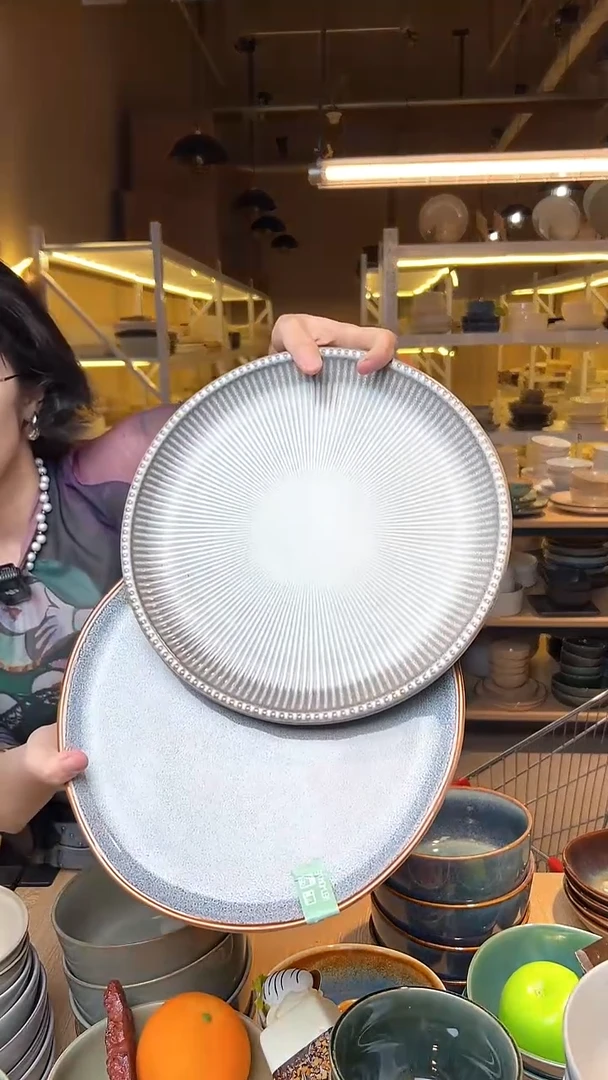 瓷158外贸尾货高温釉下彩陶瓷餐具默认微瑕