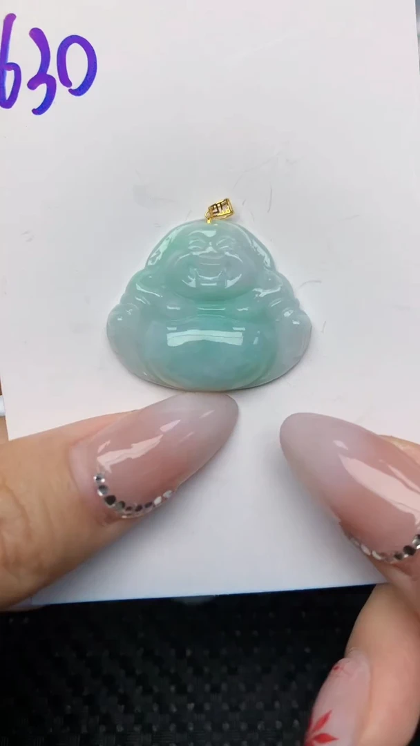 【闪购商品】翡翠颈饰18K金镶嵌天然翡翠a货