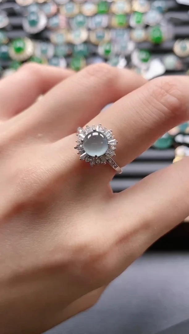 【闪购商品】翡翠戒指银S925镶嵌5151-20