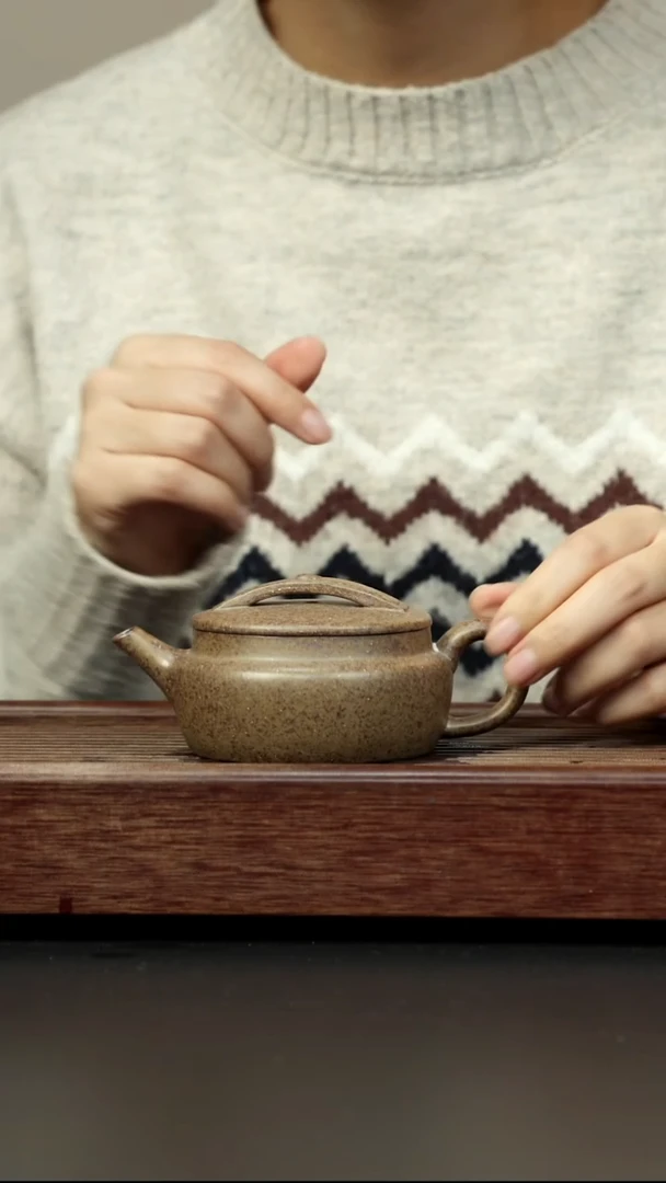 紫砂茶壶本绿柴烧 如意汉瓦