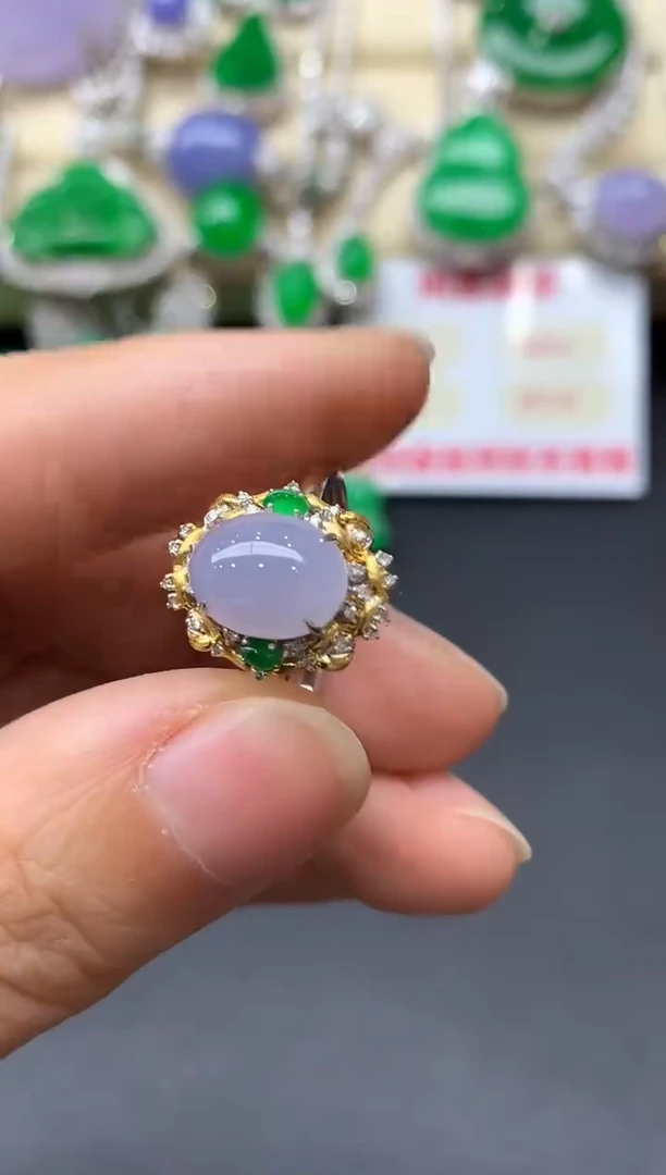 18K金镶嵌戒指翡翠531-中国好珍宝