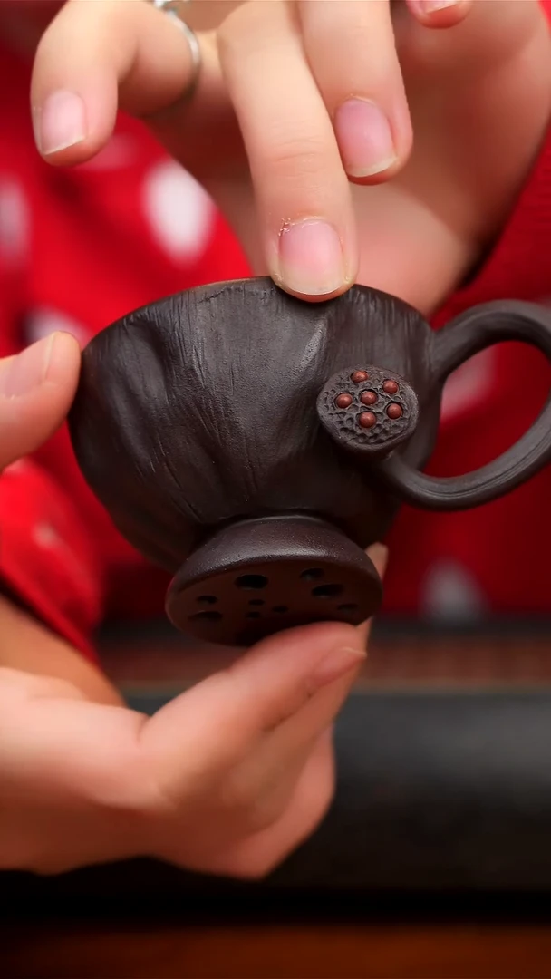 【闪购商品】紫砂茶壶老紫泥莲子把手杯