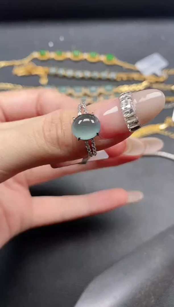 银S925镶嵌戒指翡翠5111