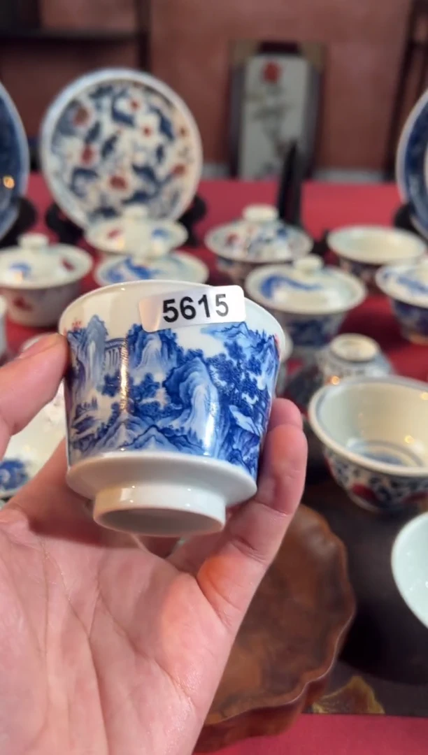 摆件陶景德镇手工手绘茶器5615