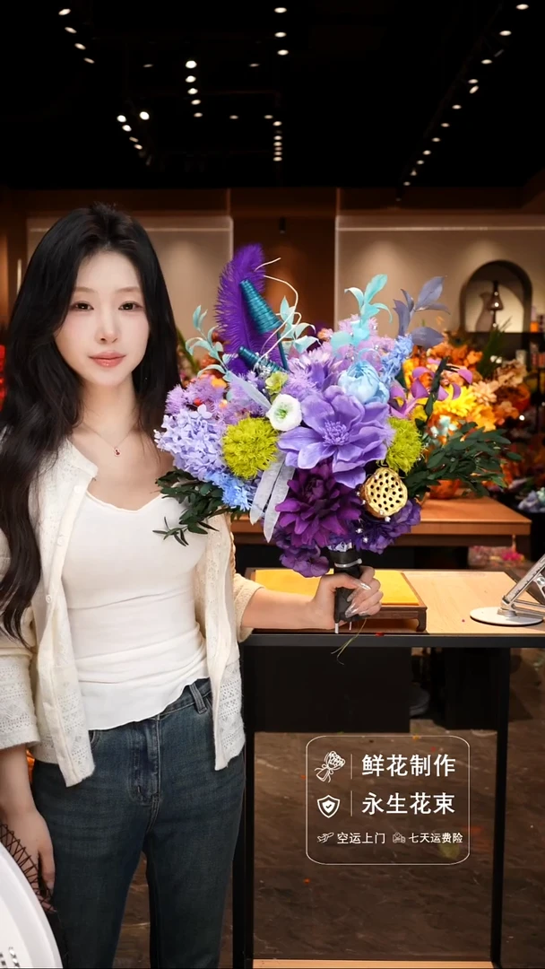 手工艺品琉璃手工花器花束空运包邮送货上门-以图片为准