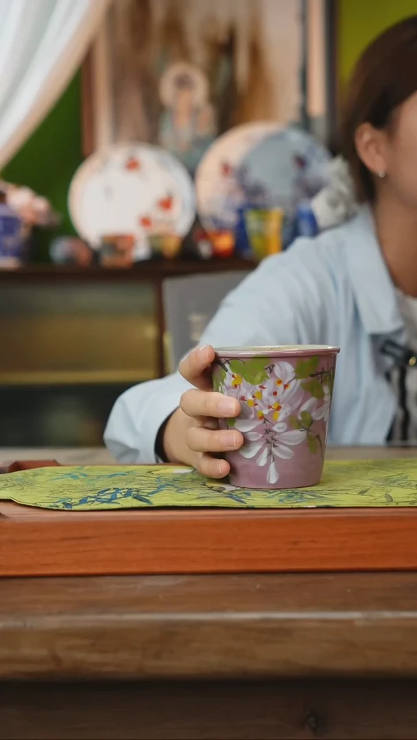 摆件景德镇釉下手绘陶瓷茶具，咖啡杯