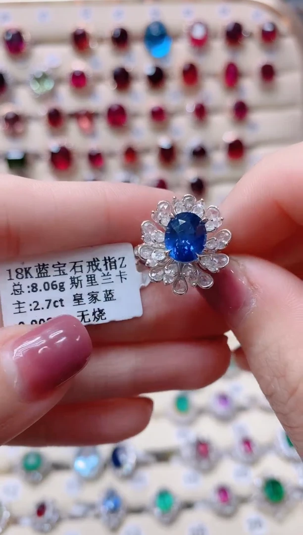 【闪购商品】蓝宝石18K金戒指18K金镶嵌1