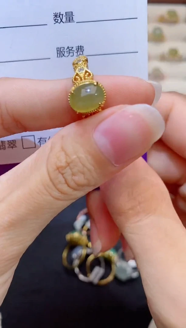 银S925镶嵌戒指翡翠1