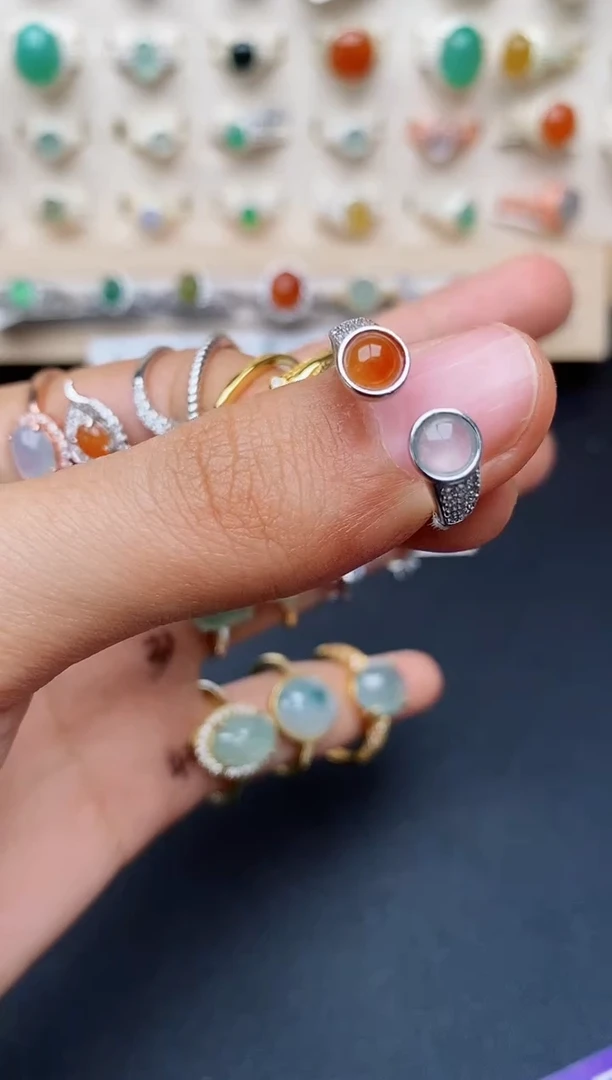 【闪购商品】翡翠戒指银S925镶嵌缅甸翡翠