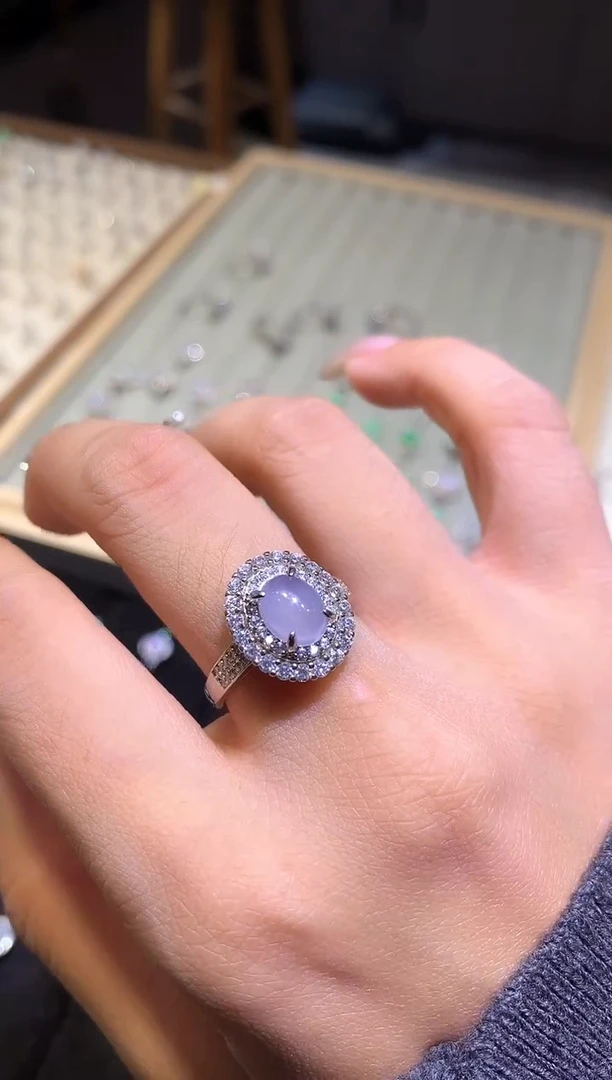 【闪购商品】翡翠吊坠(不含链)银S925镶嵌戒指