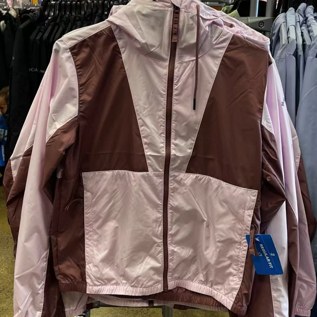 Columbia/哥伦比亚2129401女士户外休闲轻薄拼色连帽皮肤衣外套