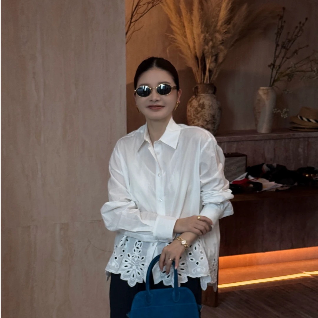 【CHU/2025SSNEW】《雕花》法式镂空衬衣AAMU251819