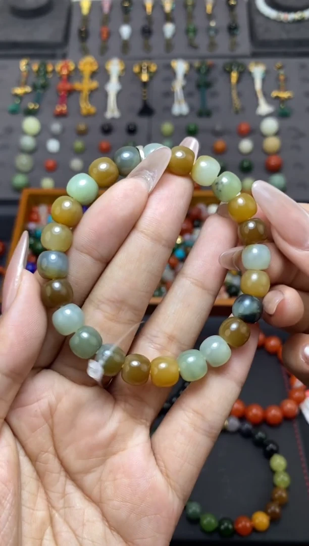 未镶嵌和田玉挂件9mm楼兰老型手串